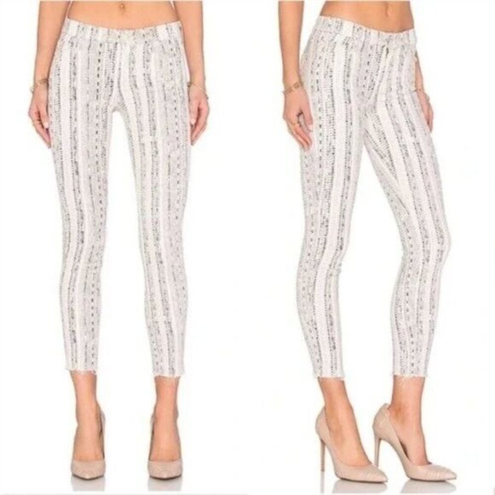 MOTHER Looker Ankle Fray Slipstream in Silver Strand Slim Jeans Sz 24
